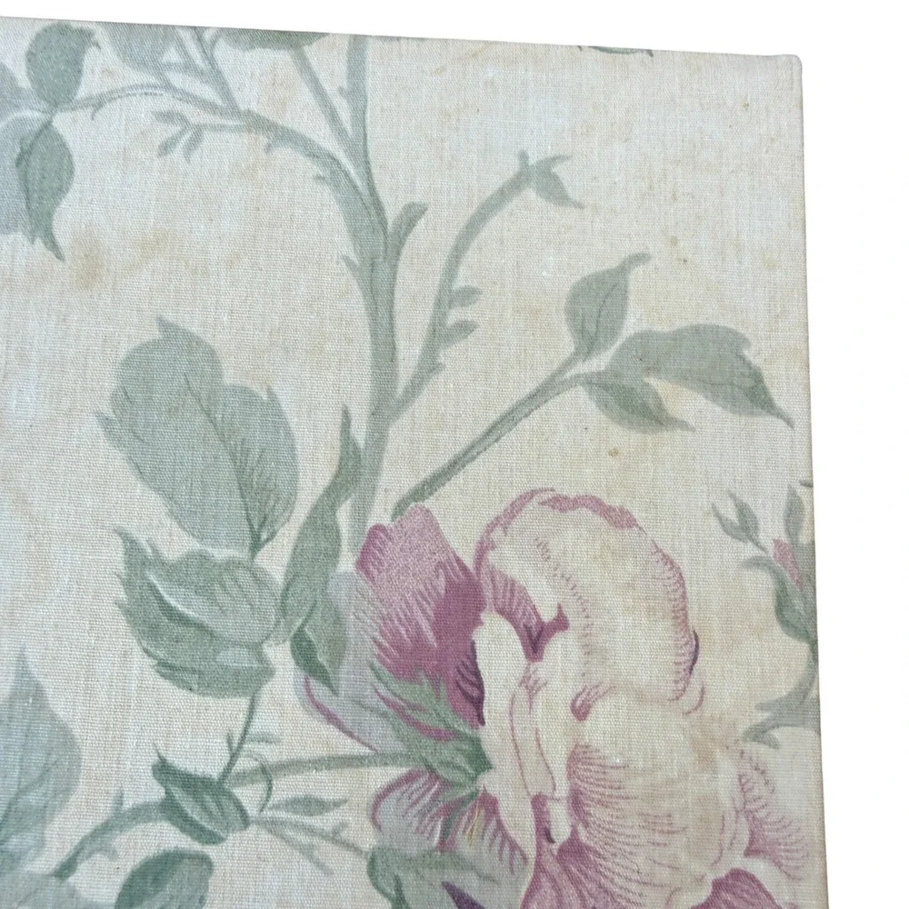 Vintage 90s Floral Fabric Jewelry Box Mirror Organizer‎ Cottagecore Shabby USA